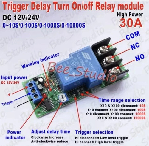 12v 24vdc 30a - 30a, delay